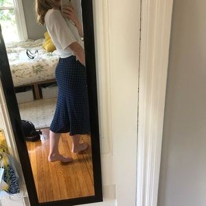 Madewell navy polka dot mini skirt